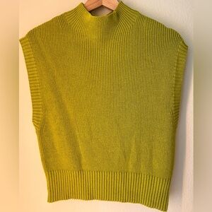 Anthropologie Maeve Sleeveless Knit Top in Chartreuse Green